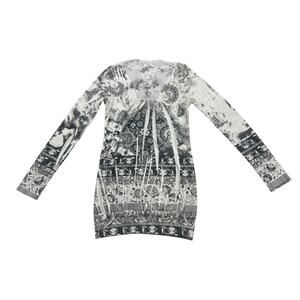 Papaya Shirt Womens Small S Gray Floral Lace Back Long Sleeve Lightweight Y2K